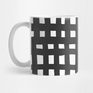 Dark grey grid Mug